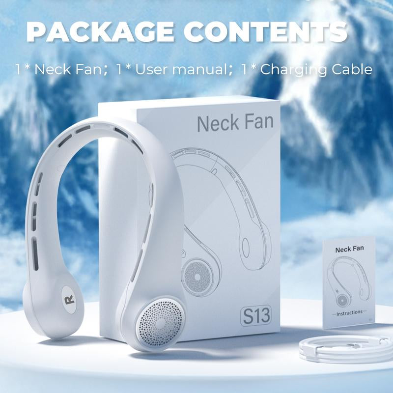 Frsara Neck Fan, Portable Neck Fan with LED Display, 360° Cooling, 3-Speed Adjustment & Whisper-Quiet Operation, Twistable, Rechargeable, Gift for Women Men, Outdoor Indoor as Travel Essential