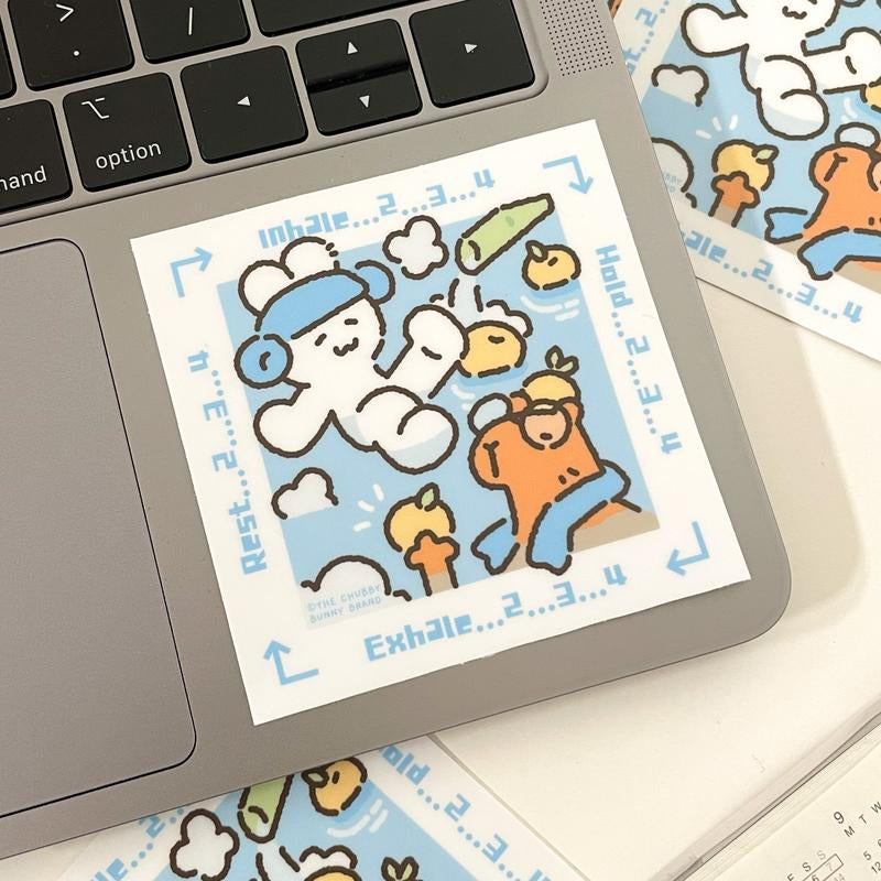 Box Breathing Vinyl Sticker - Heavy Duty Vinyl with Soft Matte Finish, Waterproof, Dishwasher Safe