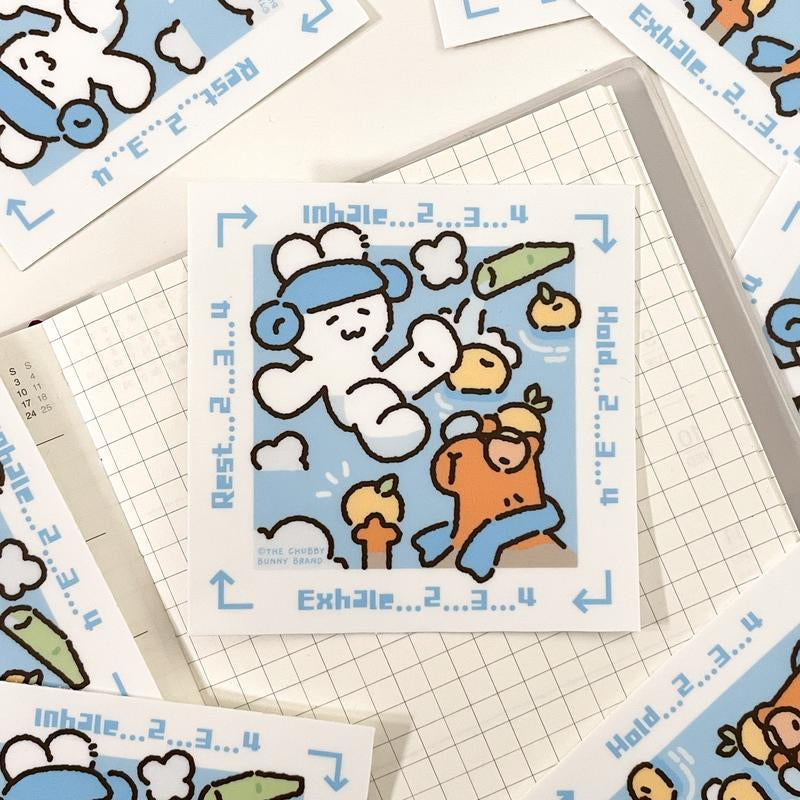 Box Breathing Vinyl Sticker - Heavy Duty Vinyl with Soft Matte Finish, Waterproof, Dishwasher Safe