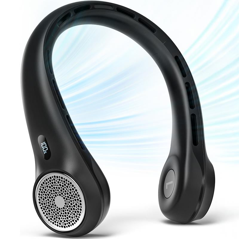 Frsara Neck Fan, Portable Neck Fan with LED Display, 360° Cooling, 3-Speed Adjustment & Whisper-Quiet Operation, Twistable, Rechargeable, Gift for Women Men, Outdoor Indoor as Travel Essential