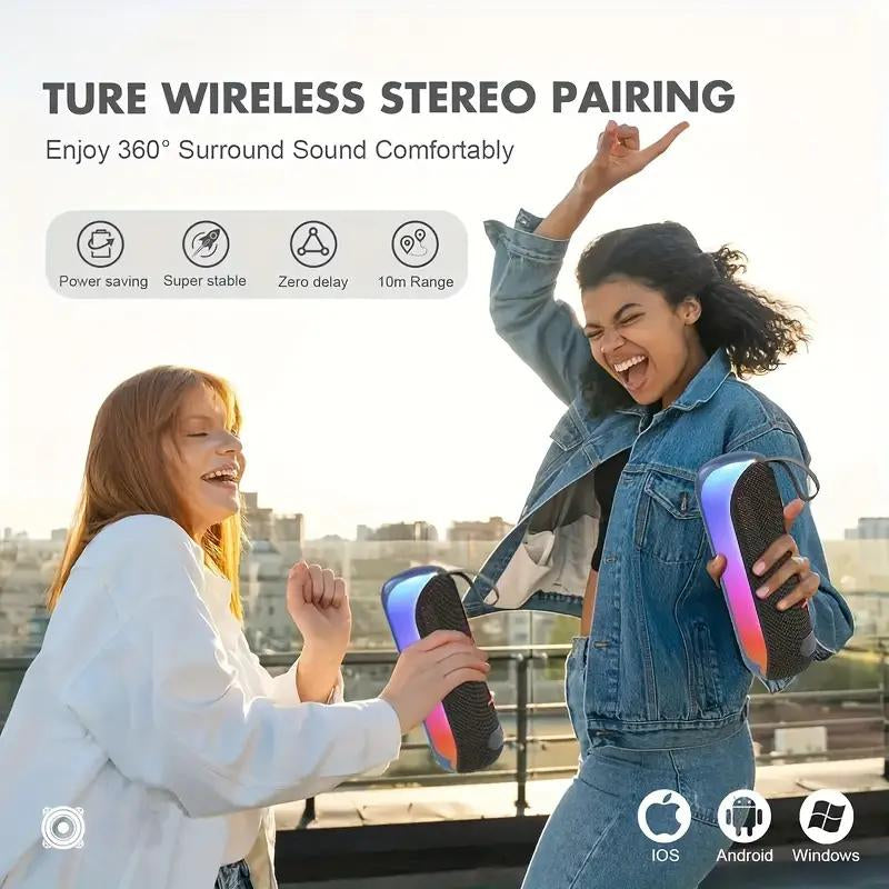 Mini Wireless Has Colorful Lights, Outdoor 3D Bass, Has TWS Function and Belongs to T&G Portable Audio.Bt5 ,Thanksgiving Gift, Christmas and New Year Gift. Set. Smartphone