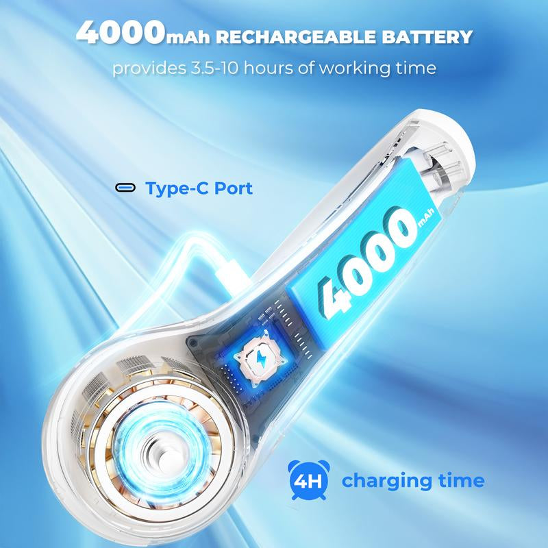 Frsara Neck Fan, Portable Neck Fan with LED Display, 360° Cooling, 3-Speed Adjustment & Whisper-Quiet Operation, Twistable, Rechargeable, Gift for Women Men, Outdoor Indoor as Travel Essential