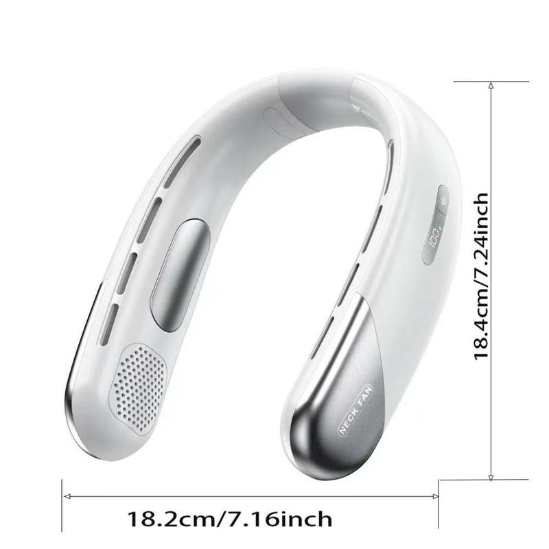 Portable Neck Hanging Fan, USB Rechargeable Wearable Personal Neck Cooling Fan, 5 Speeds, Digital Display, Hands-Free Cooler for Outdoor Travel Indoor