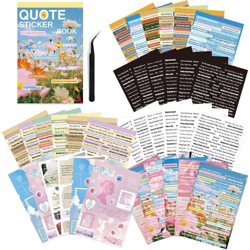 PRSTINCOL 2800-Pc Motivational Quote Sticker Pack – 48 Sheets of Inspirational Words & Phrases for Journals, Scrapbooks, Bullet Journals & DIY Crafts,Dealsforyoudays