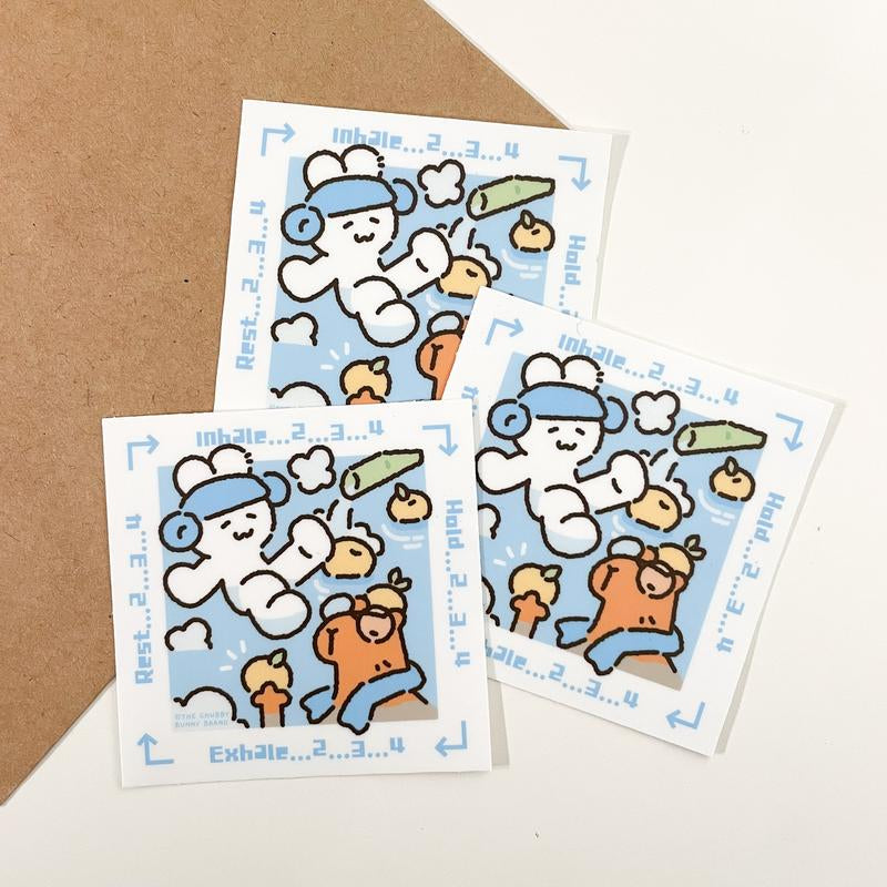 Box Breathing Vinyl Sticker - Heavy Duty Vinyl with Soft Matte Finish, Waterproof, Dishwasher Safe