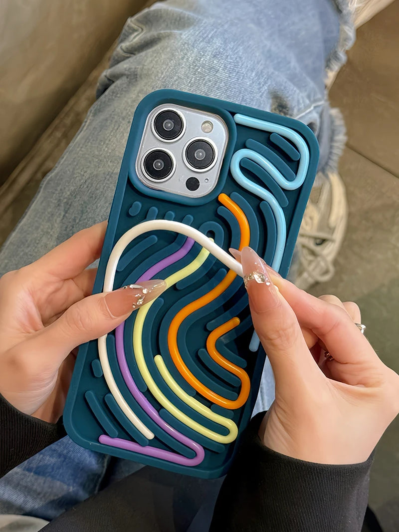 Funny Sensory Activity Board Silicone Decompression Phone Case for Iphone 16 15 14 13 12 11 Pro Max Soft Back Cover