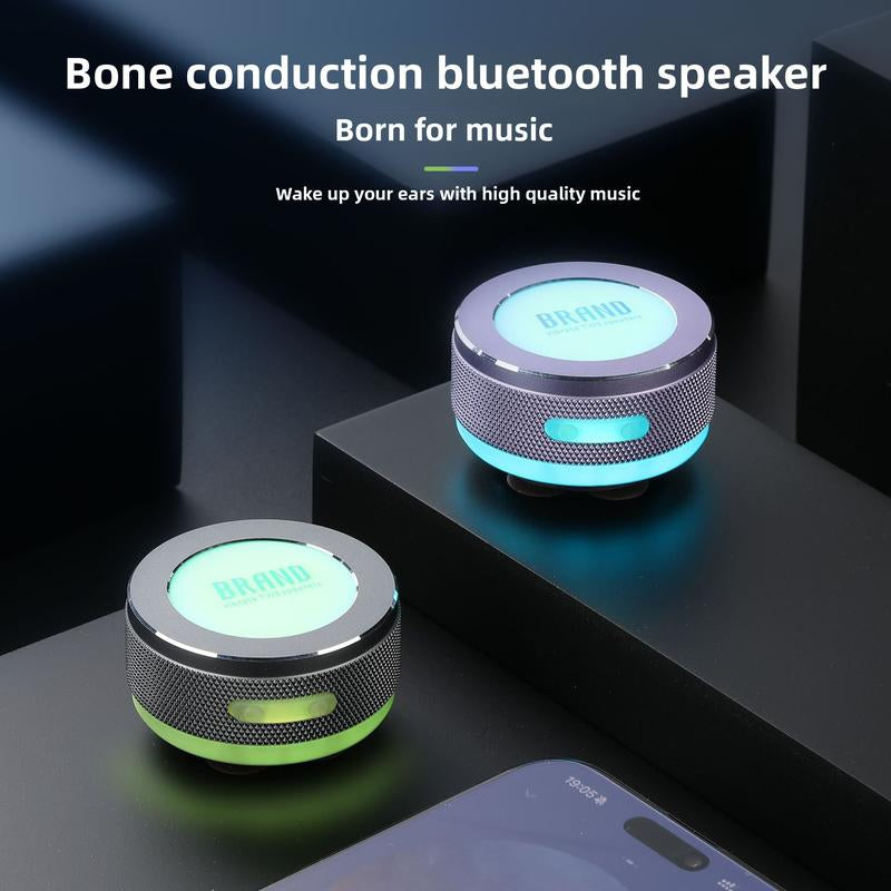 Bone Conduction Bluetooth Audio Wireless Mini Subwoofer Volume Small Speaker Portable Magnetic Metal Small Steel Cannon Smartphone