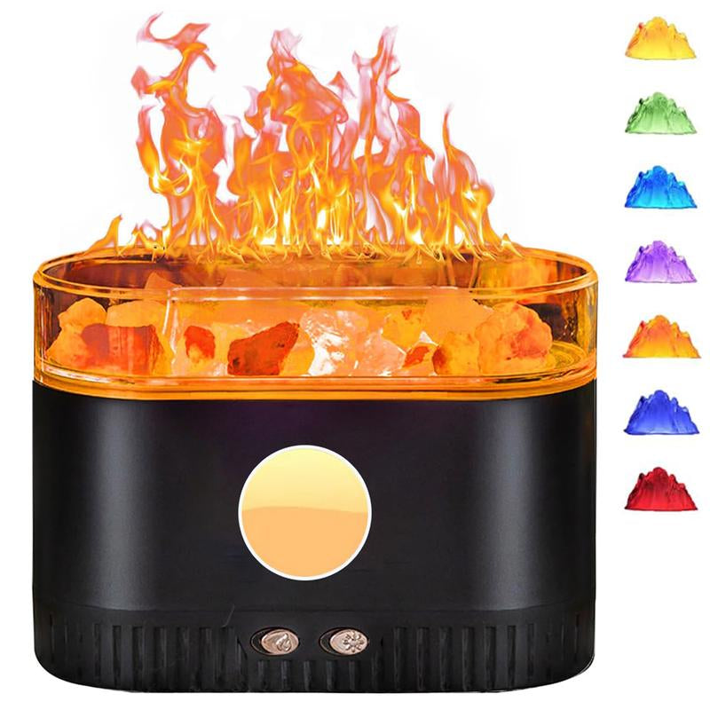 Aromatherapy Essential Oil Diffuser, 3-In-1 Himalayan Salt Lamp Diffuser with 7 Color Lights, 200Ml Ultrasonic Cool Mist Humidifier for Home Bedroom Yoga, Himalayan Pink Salt Therapy